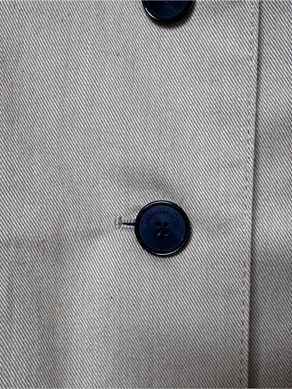 Christian Dior Bar Blazer — Beige Canvas, Bee Emblem